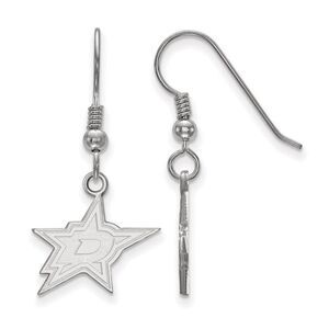 Sterling Silver NHL Dallas Stars Small Dangle Earrings